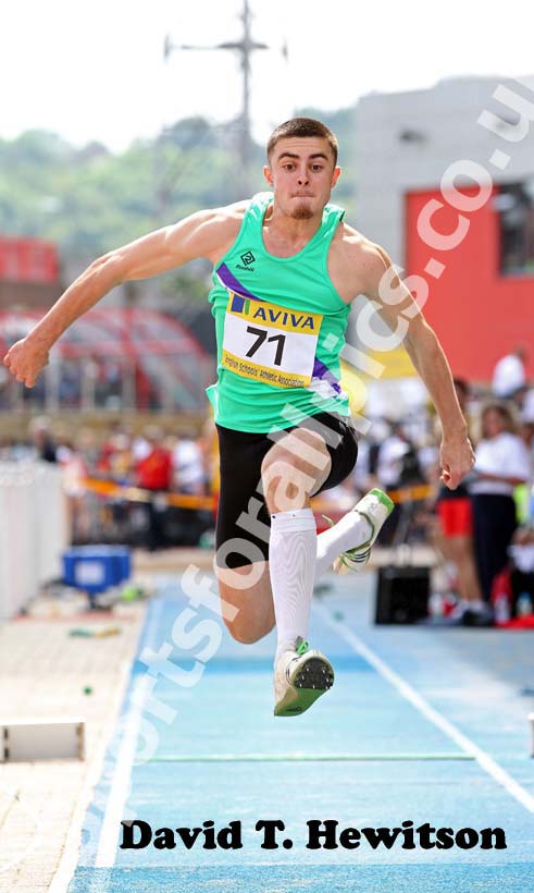 Adam Kan in the Senior Boys Triple Jump. 